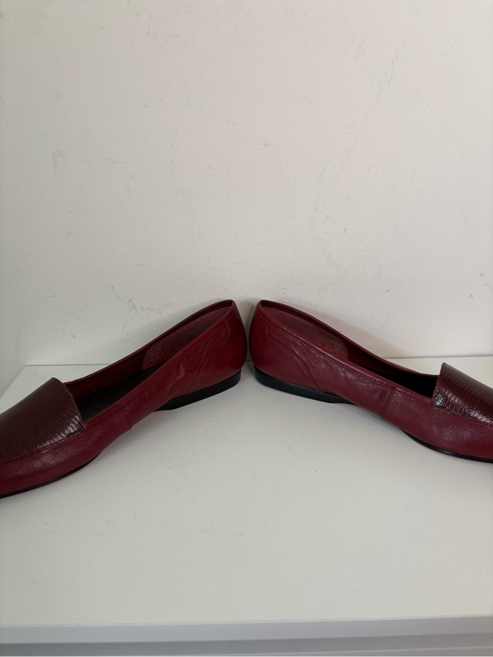 Enzo Angiolini Burgundy Leather Slip-On Loafers 9.5 - Picture 4 of 10